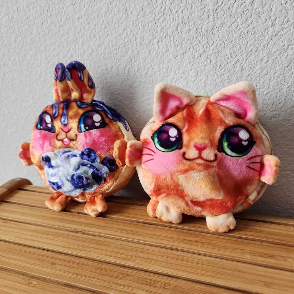 Cookeez Makery Toasty Treatz Plush Toy Pet‎ Blueberry Bunny Pancake Cat Bundle - Picture 6 of 6